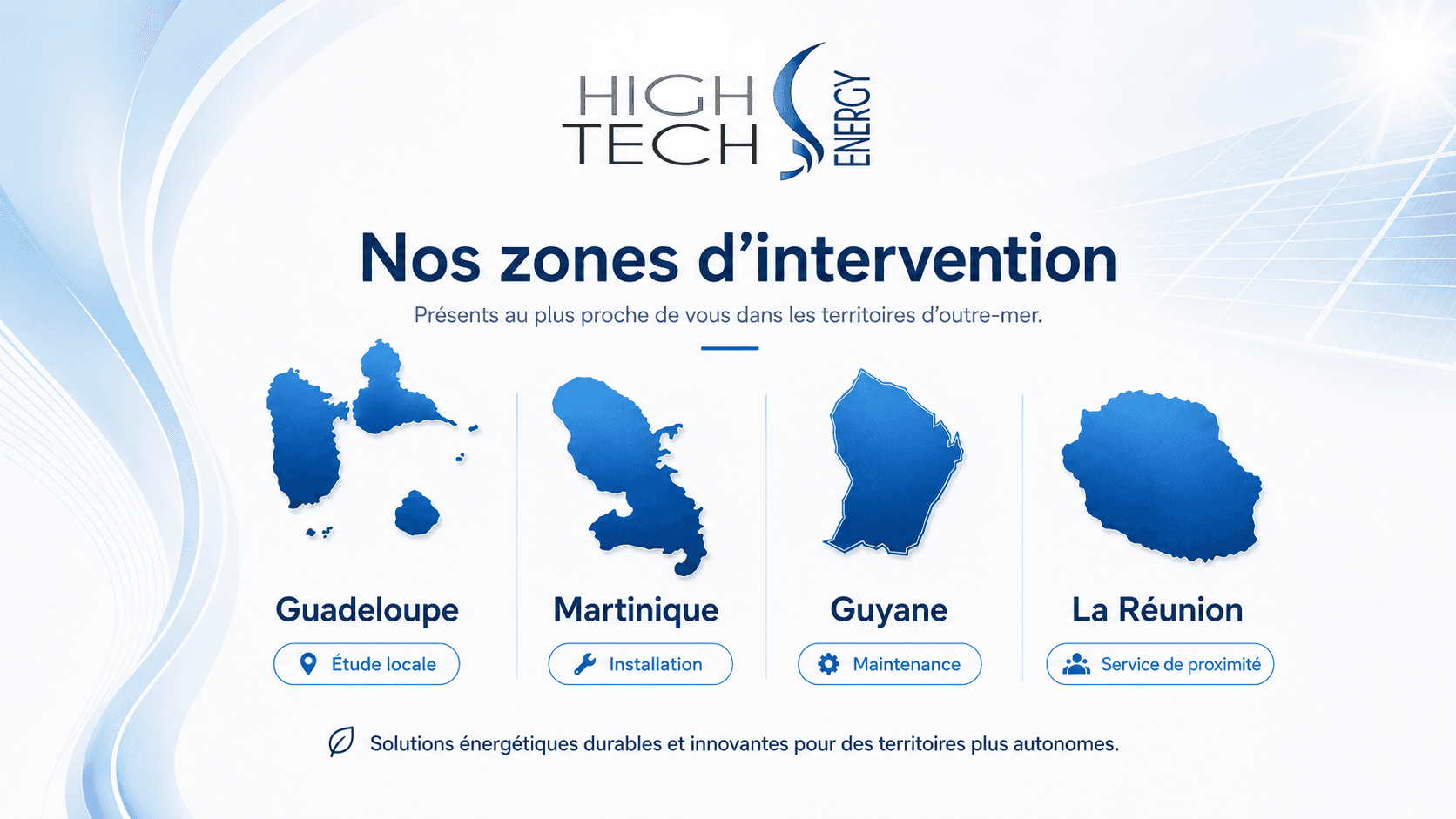 Nos zones d'intervention dans les territoires d'outre-mer